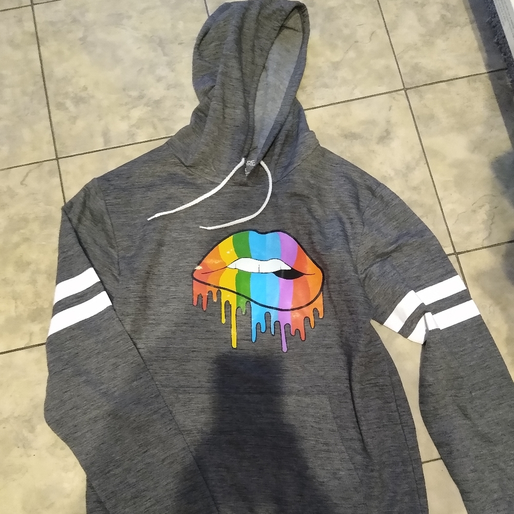 Rainbow lips hoodie